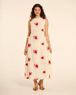 Vestido Con Bordado de Cangrejos
