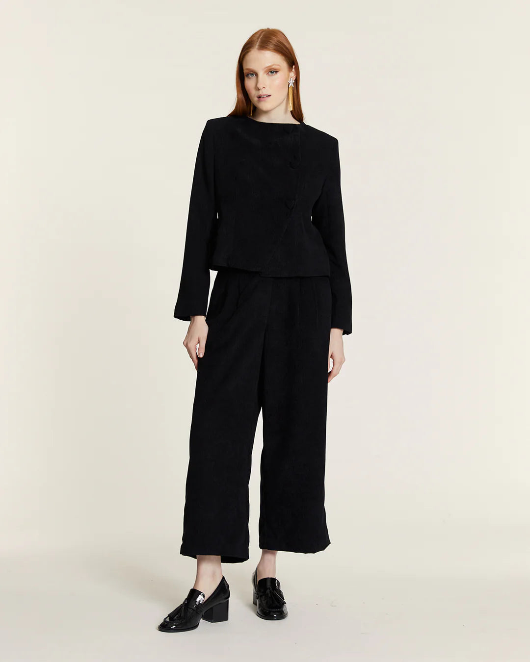 Pantalón Culote de Pana con Pinzas