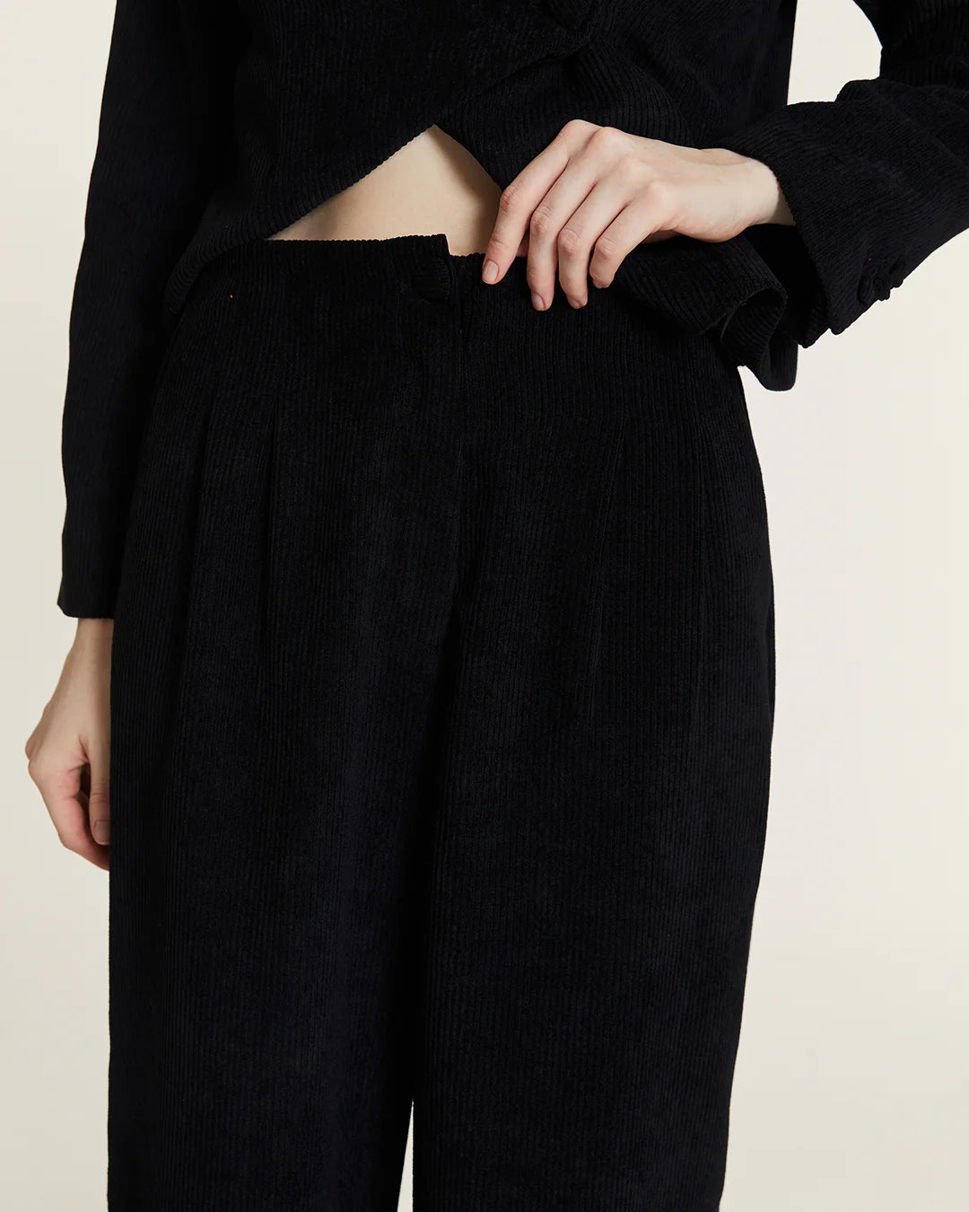 Pantalón Culote de Pana con Pinzas