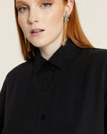 Camisa Larga Tencel Negra