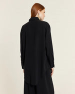 Camisa Larga Tencel Negra