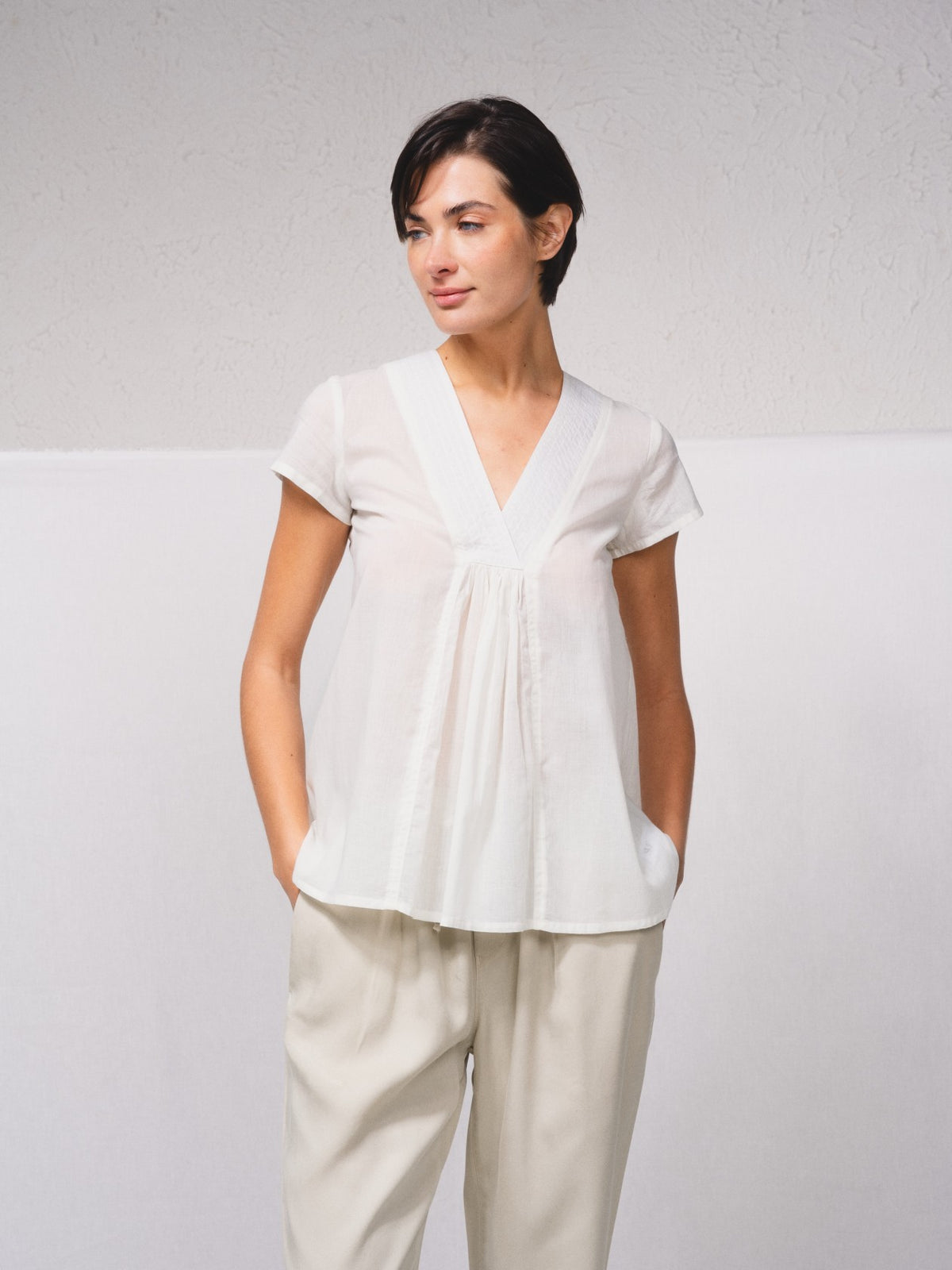 Blusa Escote Pico
