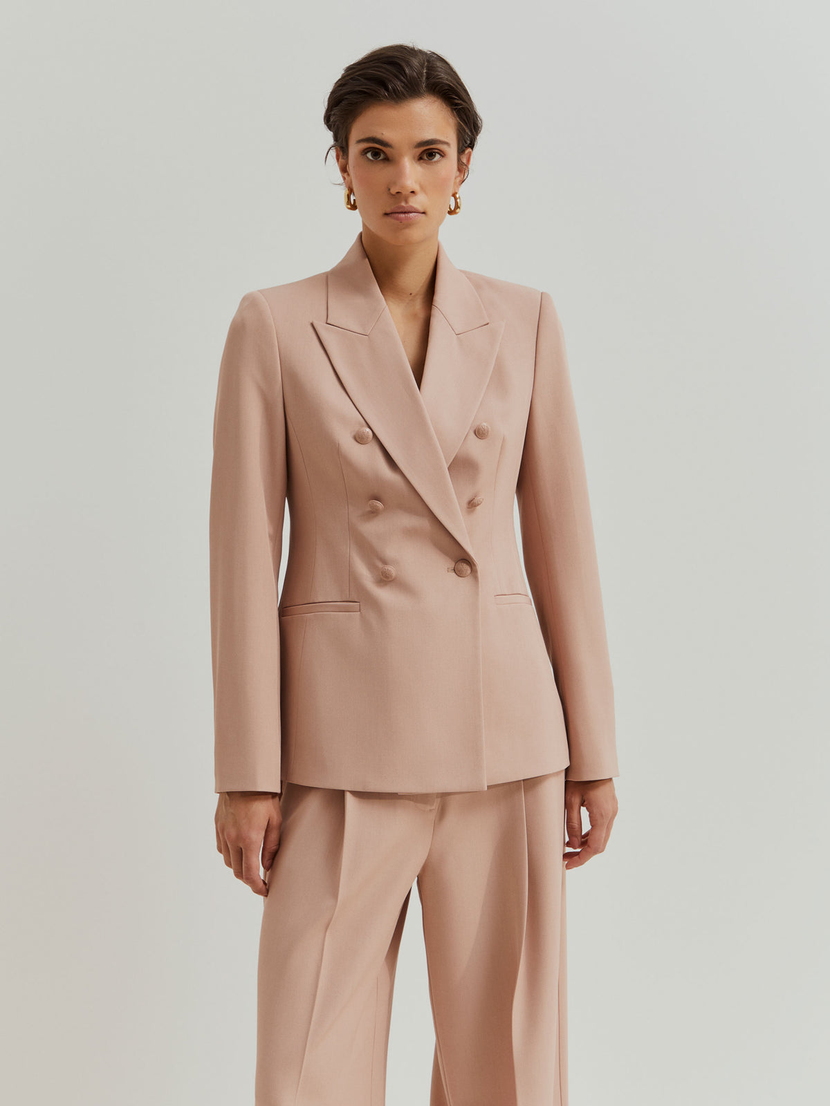 Blazer con Doble Botonadura Rosa