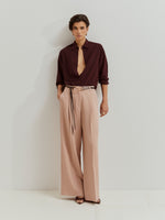 Camisa de Rayón de Color Liso