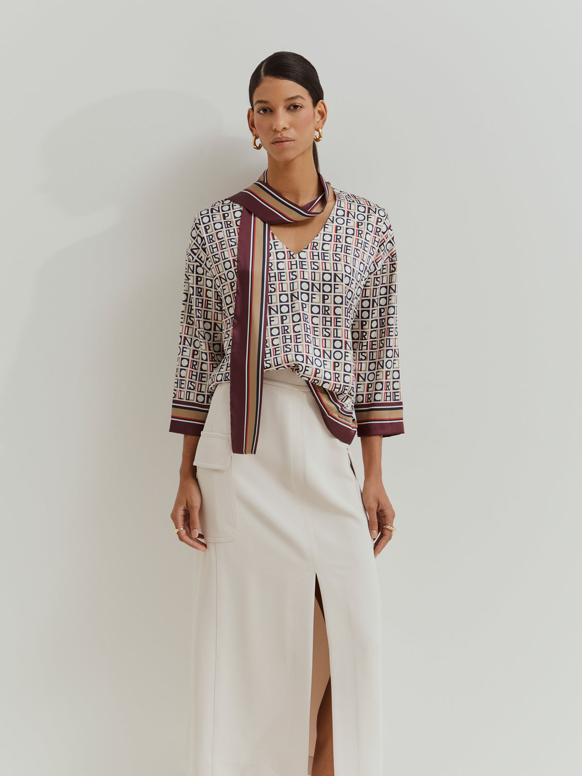 Blusa Estampada con Lazo