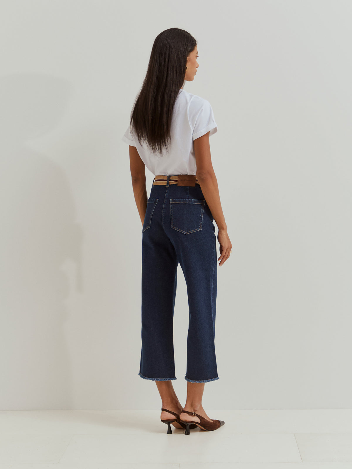 Pantalón Culotte de Corte Regular con Cinturón