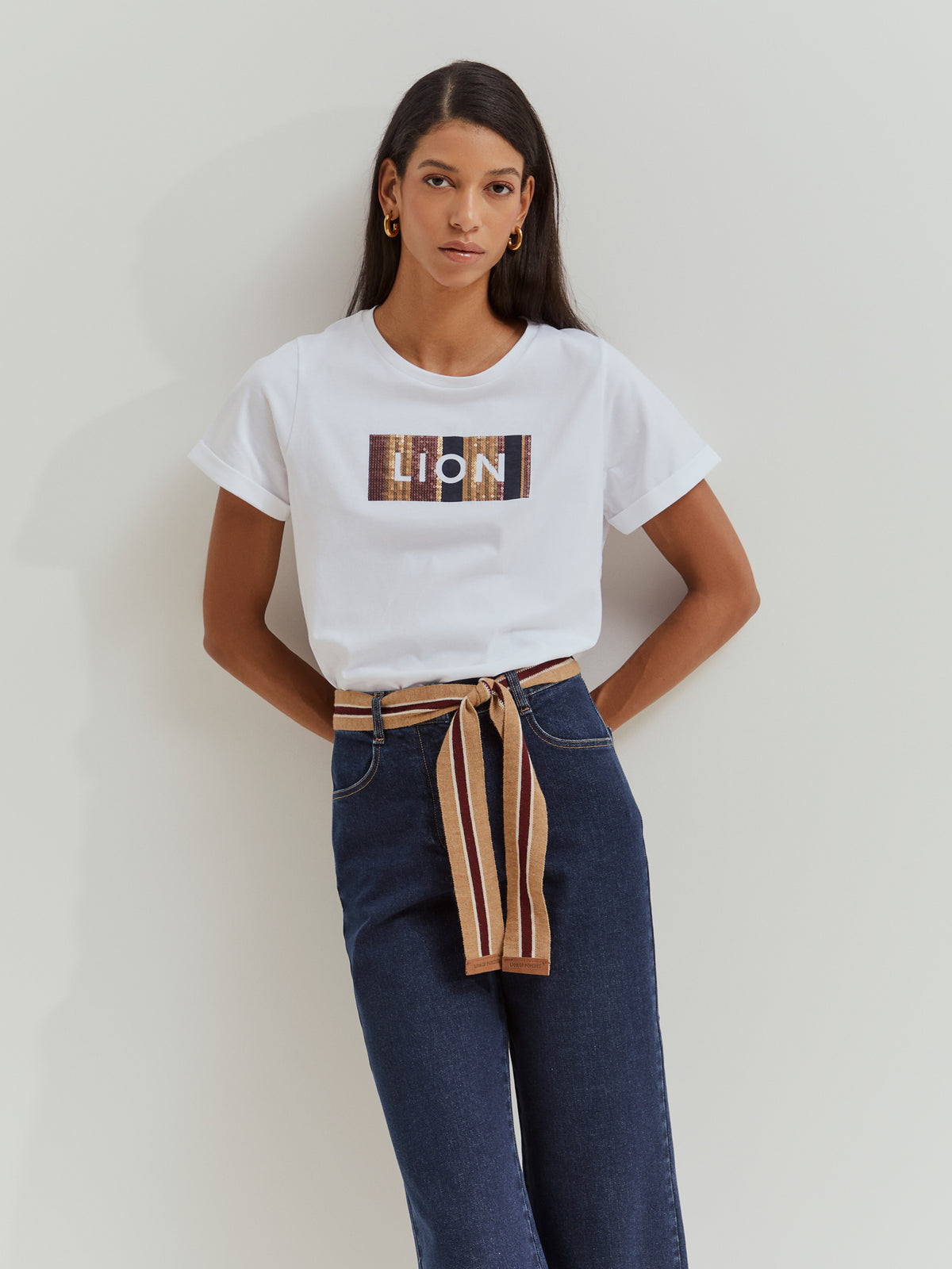 Pantalón Culotte de Corte Regular con Cinturón