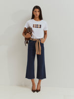 Pantalón Culotte de Corte Regular con Cinturón