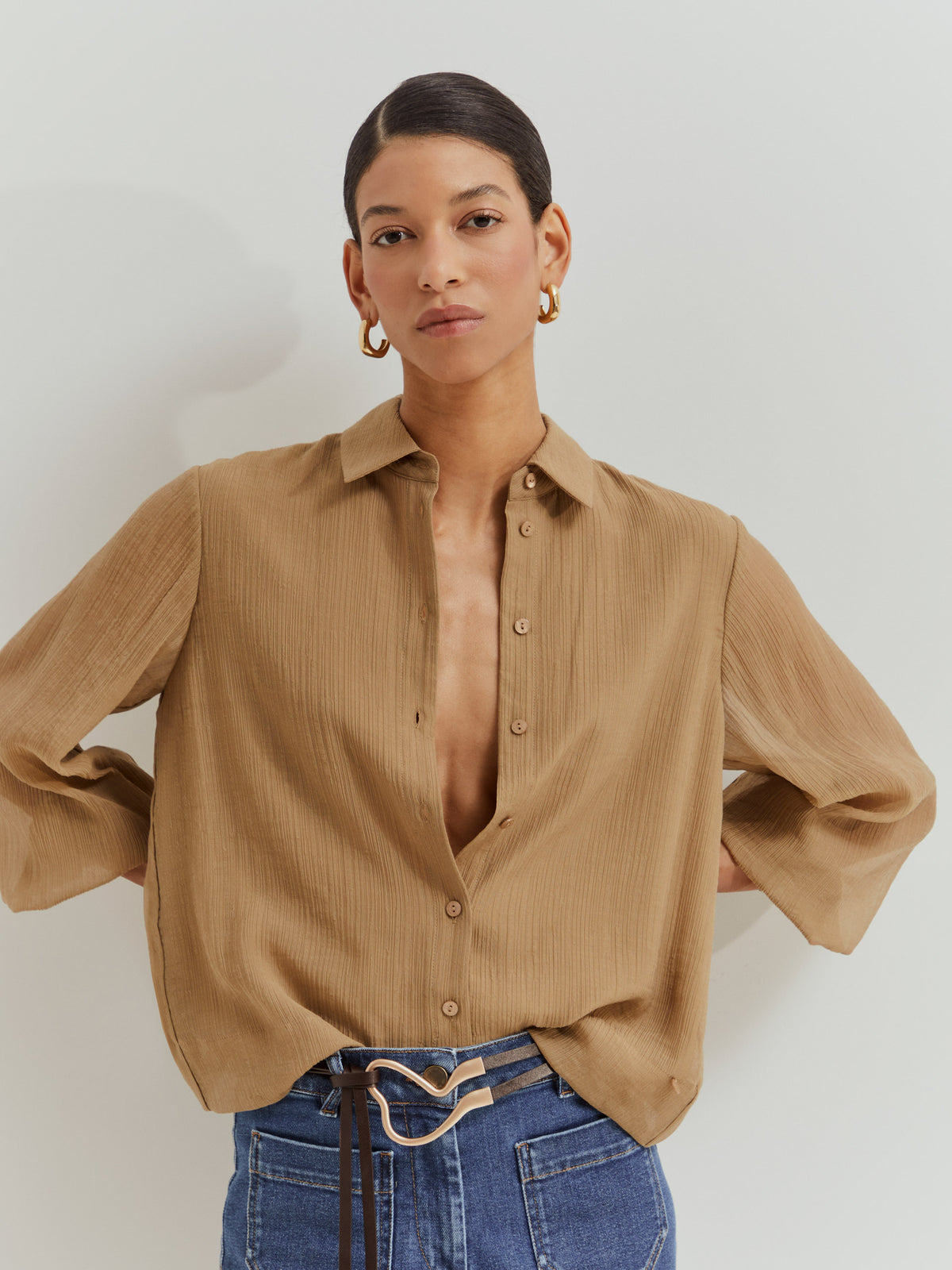 Camisa corta y fluida de lyocell