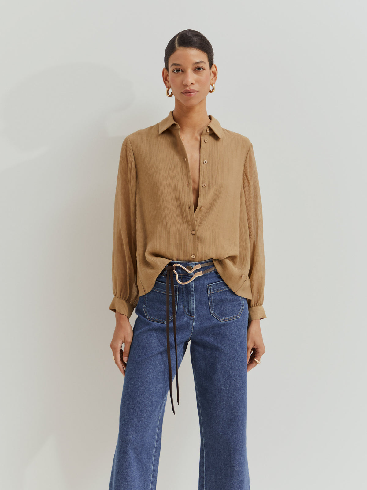 Camisa corta y fluida de lyocell