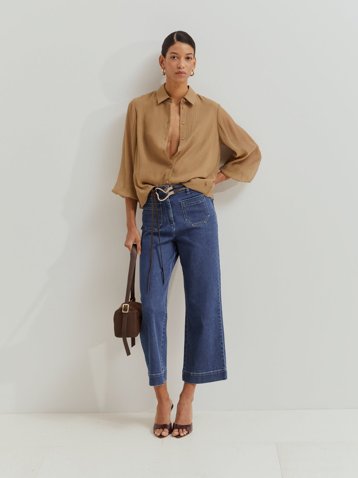 Camisa corta y fluida de lyocell