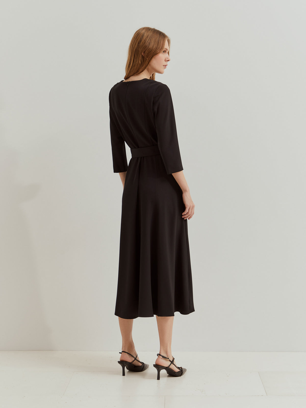 Vestido Largo de Punto Cinturón