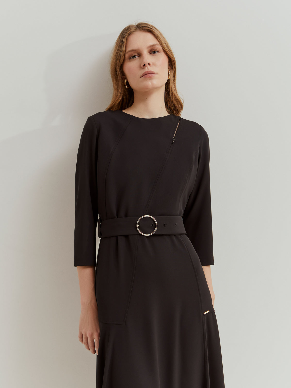 Vestido Largo de Punto Cinturón