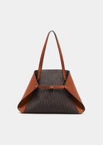 Bolso tote bag de mujer con monograma y diseño bicolor. Elegante, espacioso y perfecto para añadir sofisticación a su día a día.