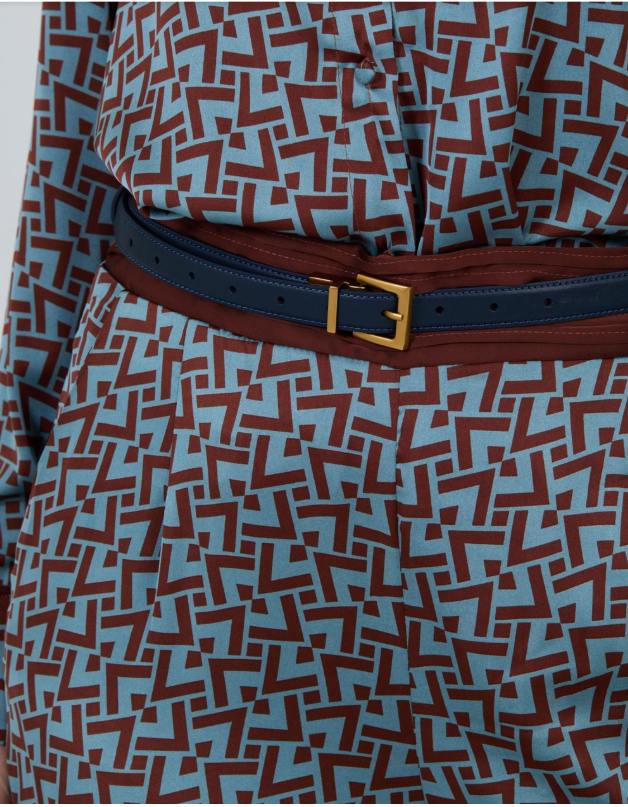 Cinturón Cuero Reversible Marino