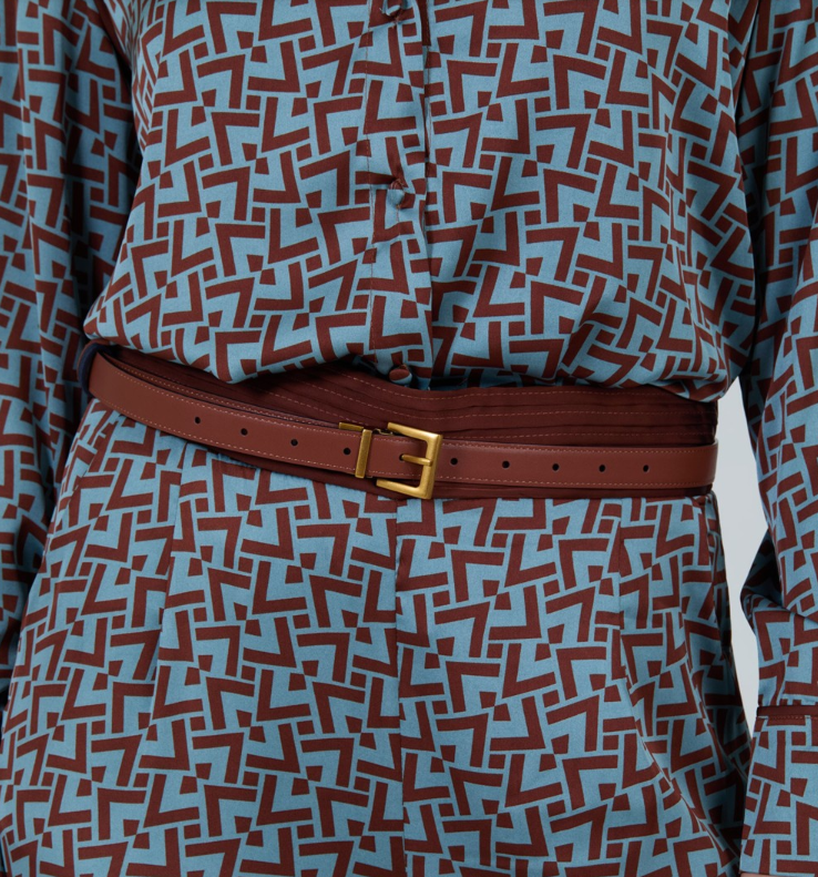 Cinturón Cuero Reversible Marino