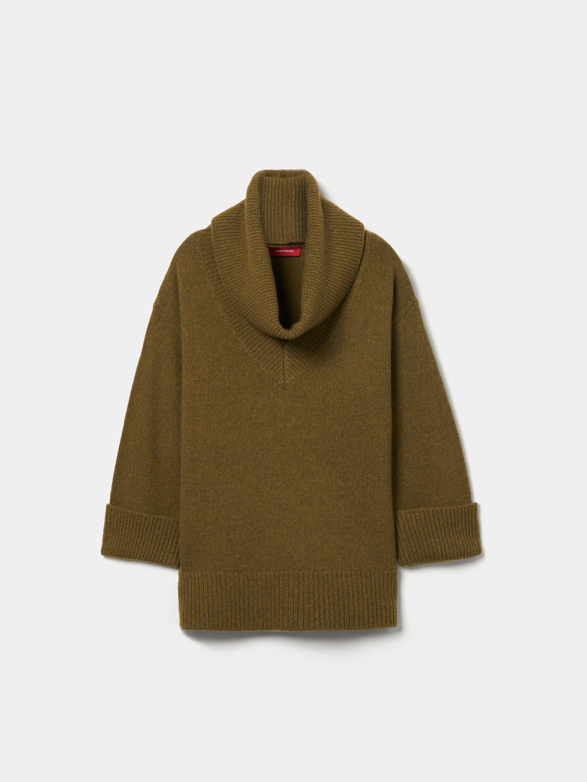 Jersey de lana de mujer con escote en V, aberturas laterales y cuello desmontable. Elegante, cómodo y versátil para el otoño e invierno.