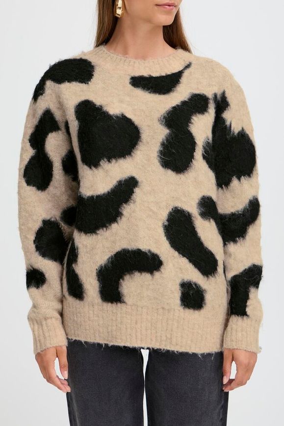 Jersey de punto cálido y moderno con estampado dálmata