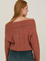 Jersey femenino color teja con detalle brillante