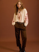 BLUSA ALGODON BORDADOS FLORALES