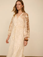 Kaftan-vestido con jacquard floral