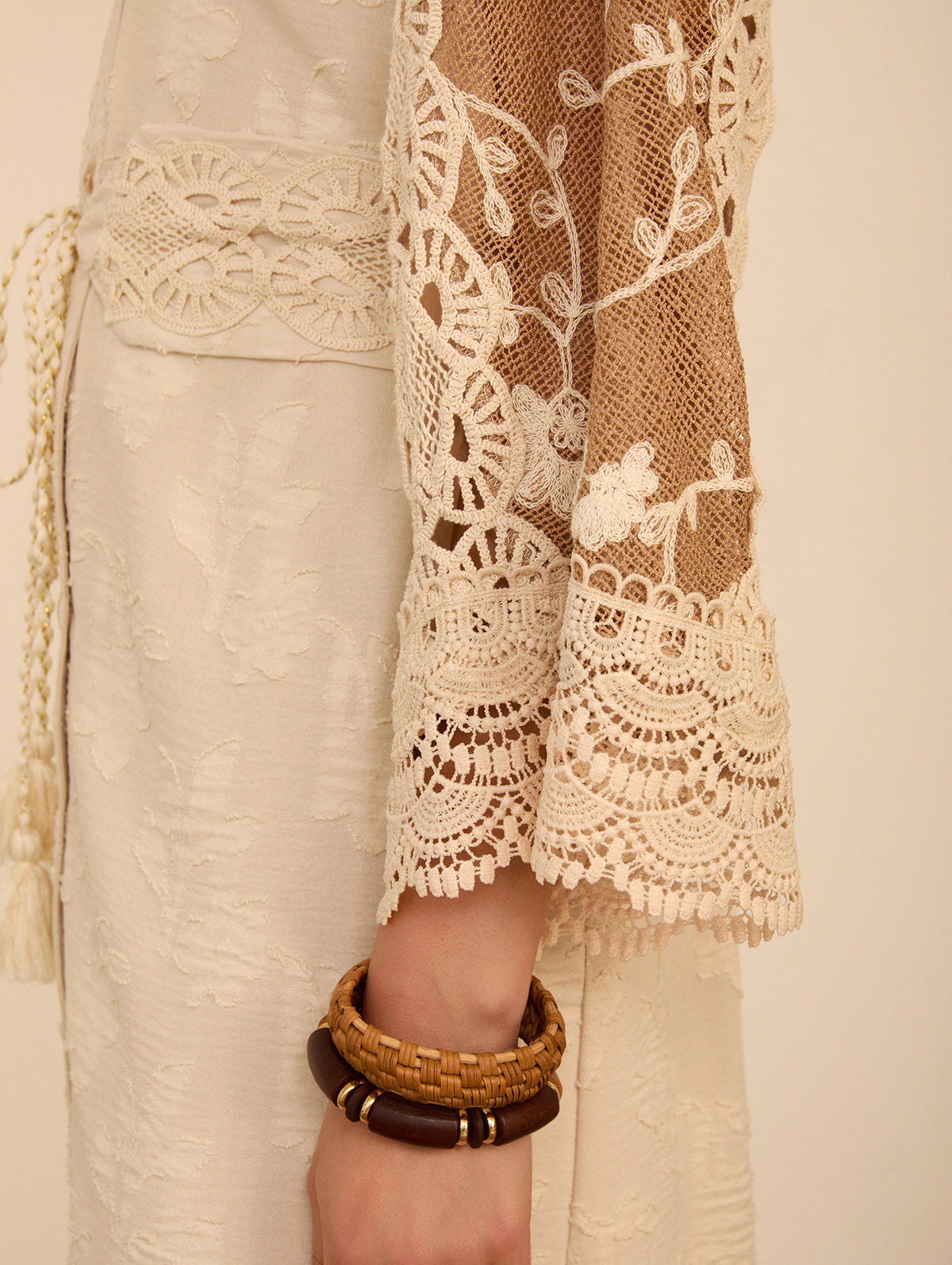 Kaftan-vestido con jacquard floral