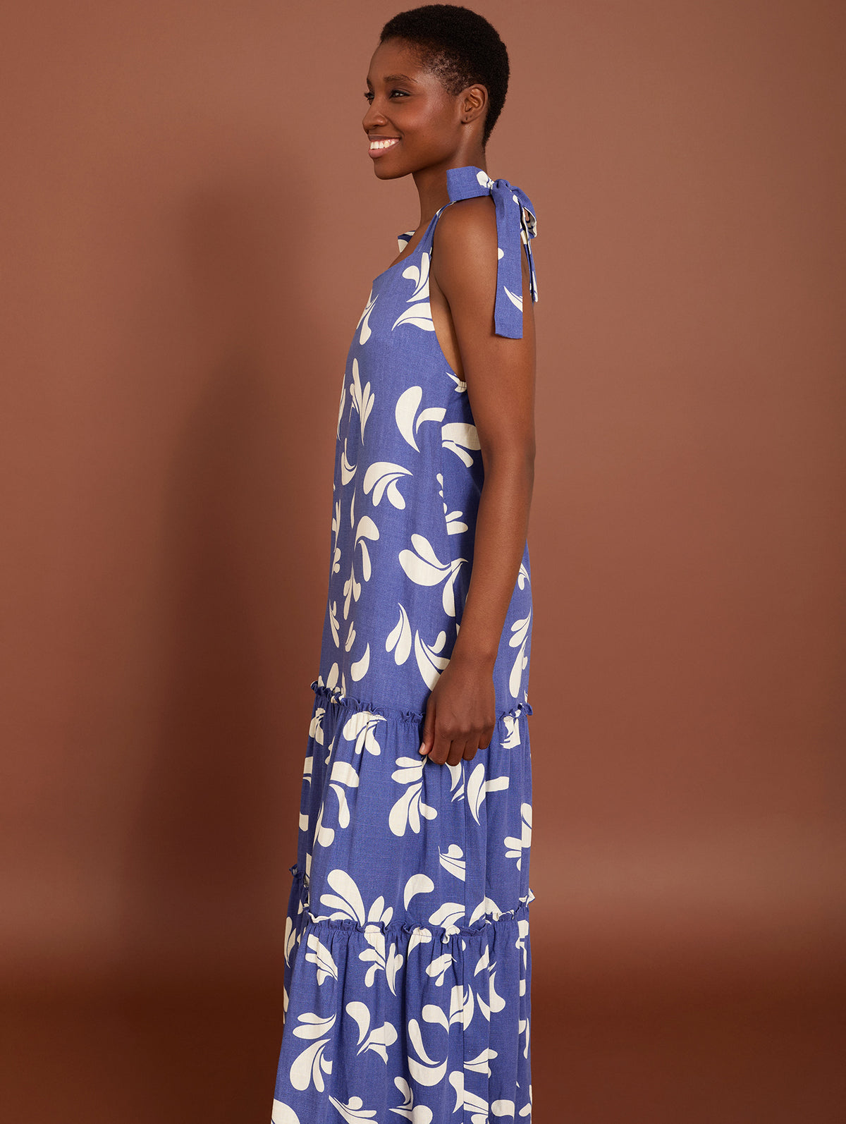 Vestido Largo Estampado Gotas