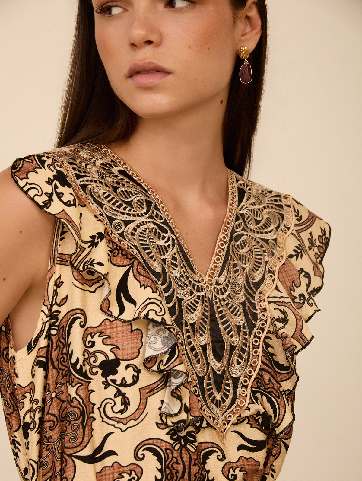 Vestido Largo Estampado Paisley