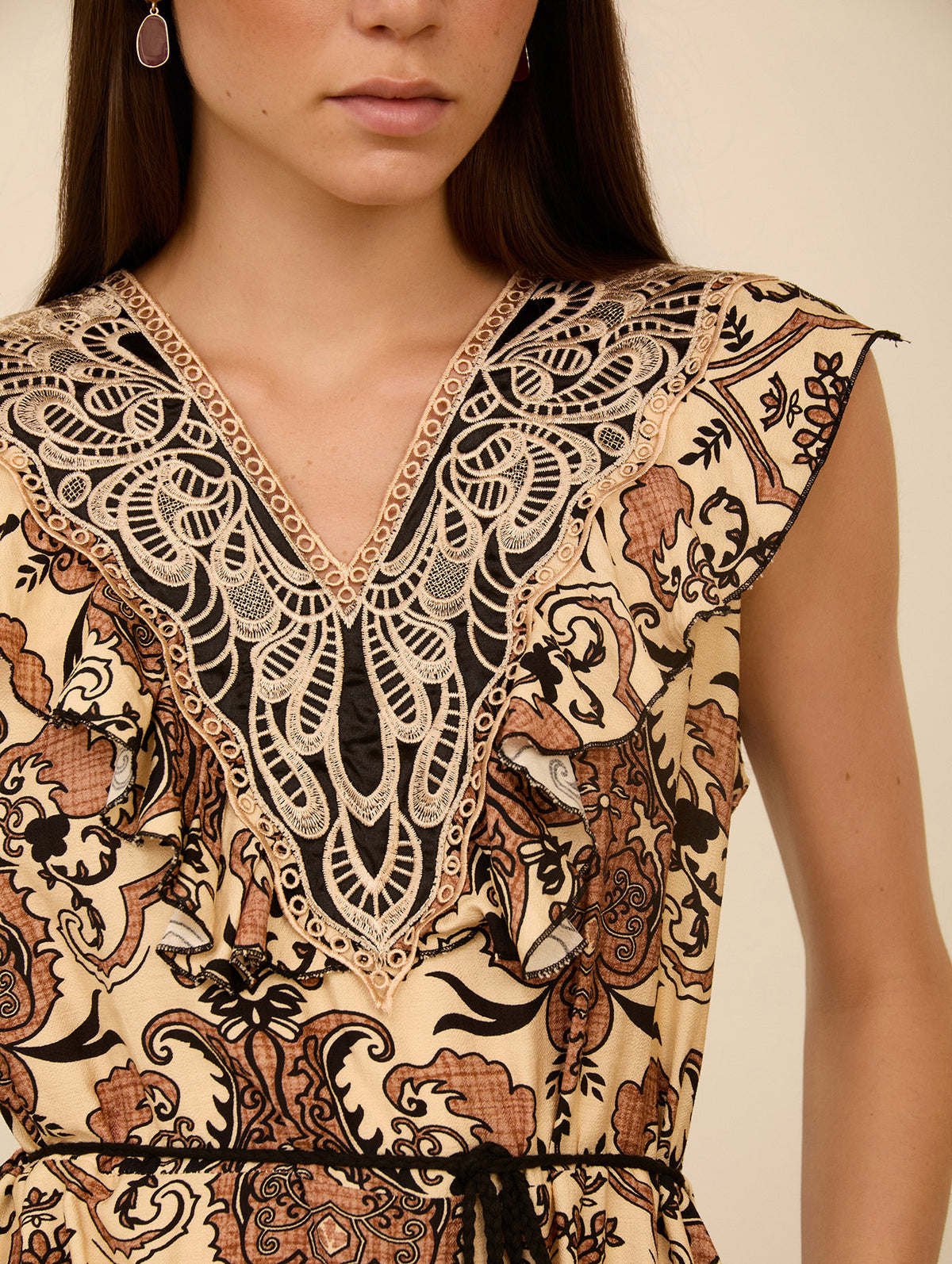 Vestido Largo Estampado Paisley