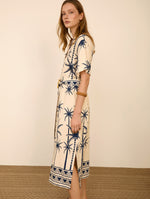 Vestido Midi Estampado Palmeras