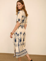 Vestido Midi Estampado Palmeras