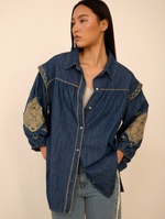 Sobrecamisa Denim Bordada
