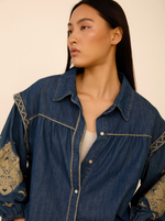 Sobrecamisa Denim Bordada