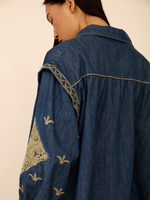 Sobrecamisa Denim Bordada
