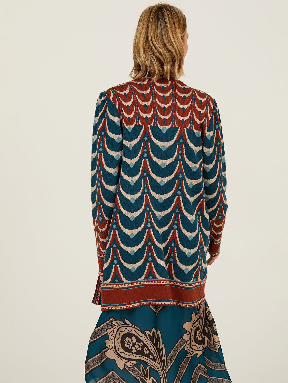 Cárdigan 3/4 Estampado Punto