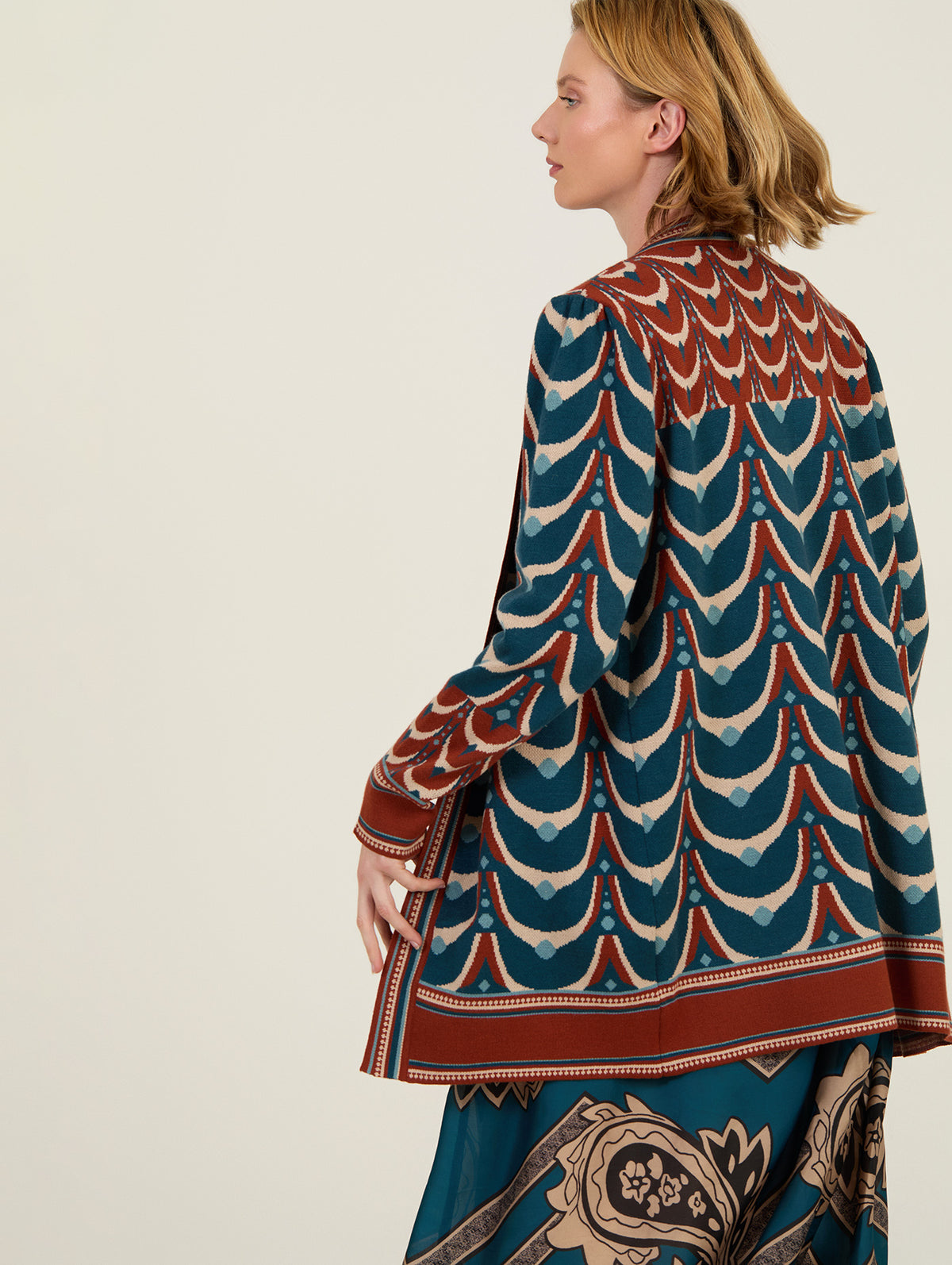 Cárdigan 3/4 Estampado Punto