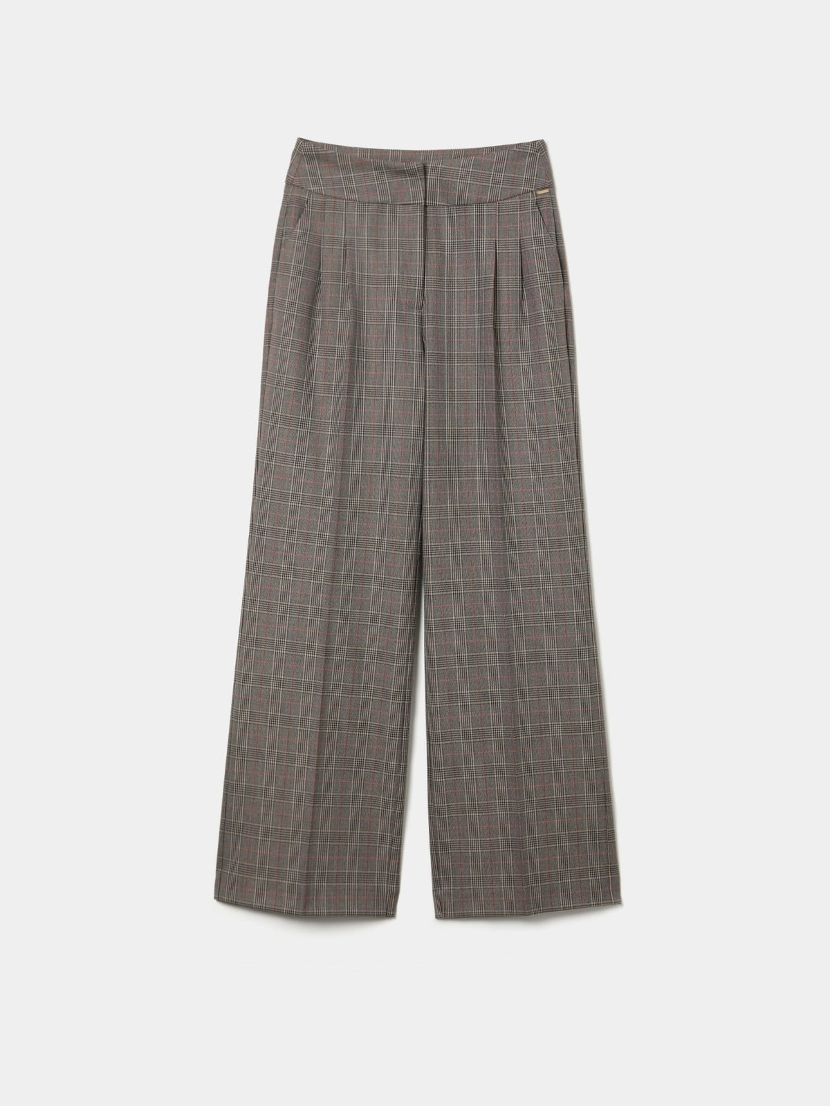 Pantalón plisado con estampado de cuadros, un diseño de inspiración clásica