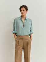 Pantalón Wide Leg Oversize en Mezcla de Algodón y Lyocell Los pantalones de pierna ancha con corte oversize