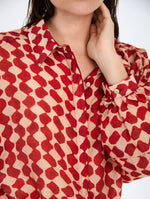 Camisa Fluida de Tencel con Estampado Abstracto
