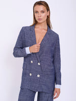 Blazer Lino con Detalle en Puño