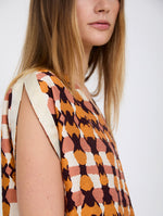 Blusa sin Mangas Tie-dye con Escote Pico