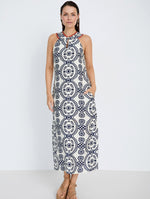 Vestido Midi Étnico con Cuello Halter