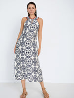 Vestido Midi Étnico con Cuello Halter