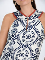 Vestido Midi Étnico con Cuello Halter