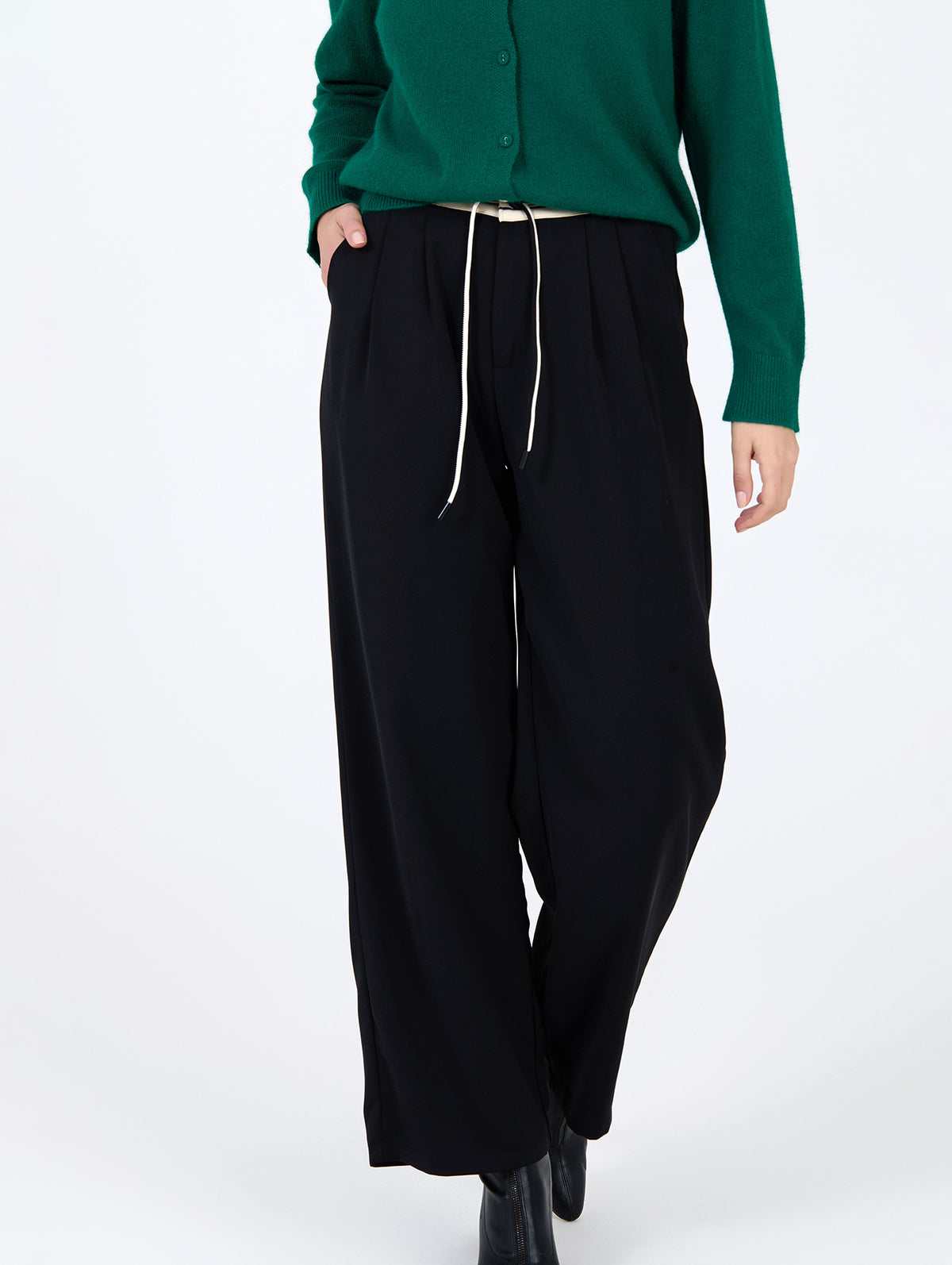 Pantalón Ancho Cinturilla a Contraste