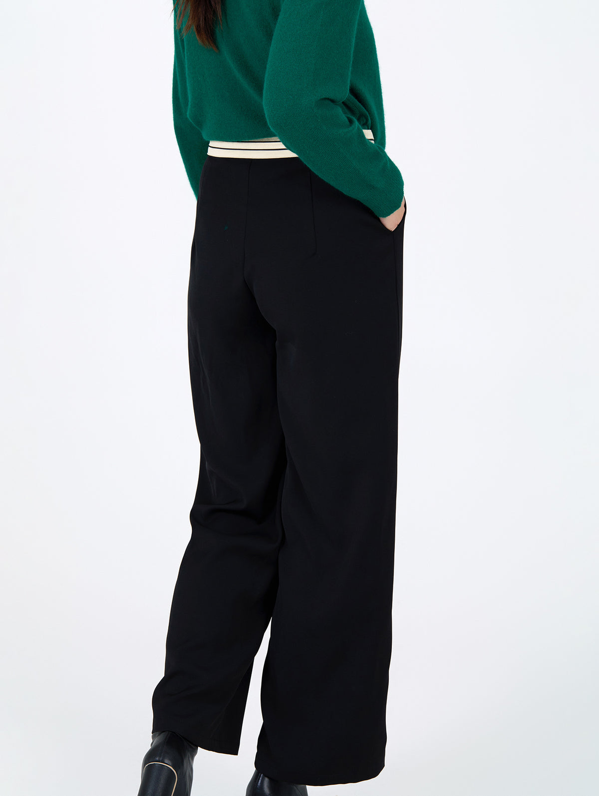 Pantalón Ancho Cinturilla a Contraste