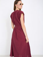 Vestido Midi de Algodón con Cinturón Fajín
