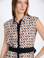 Vestido Camisero Midi Estampado Retro