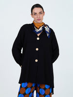 Camisa Larga Botón Negra