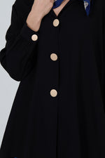 Camisa Larga Botón Negra